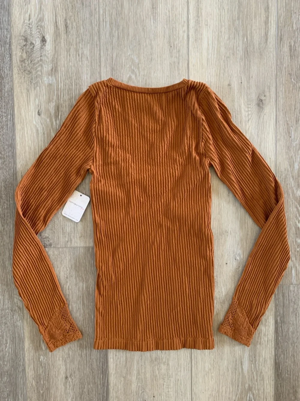 FREE PEOPLE Dynamic Duo Ribbed Long Sleeve NWT Smoked Topaz Brown